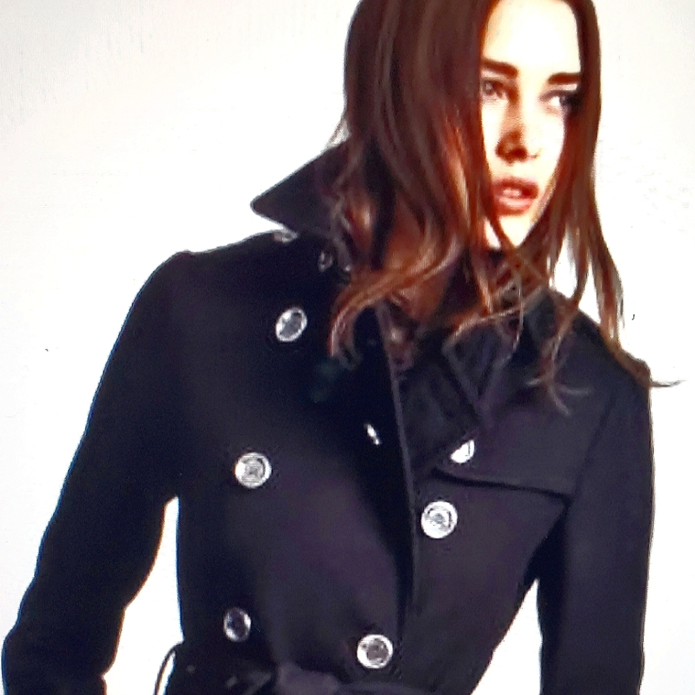 BURBERRY BRIT black Daylesmore wool cashmere blend winter coat size 4
